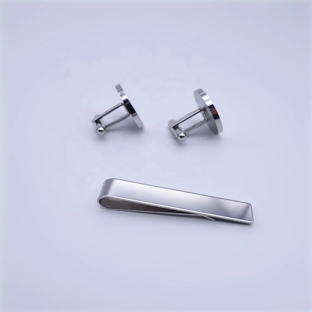 Высокого качества оптом на заказ из нержавеющей стали пустой зажим для галстука и запонки подарочный набор бархатной коробочке