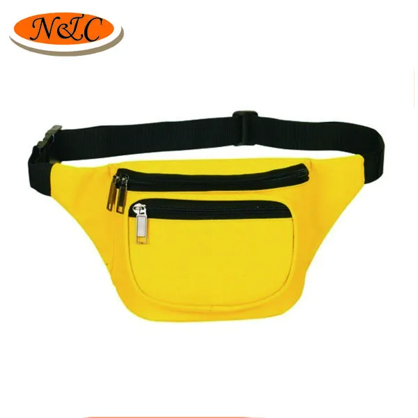 Unisex outdoor sport running multi-purpose 3-zipper custom waist bag fanny pack