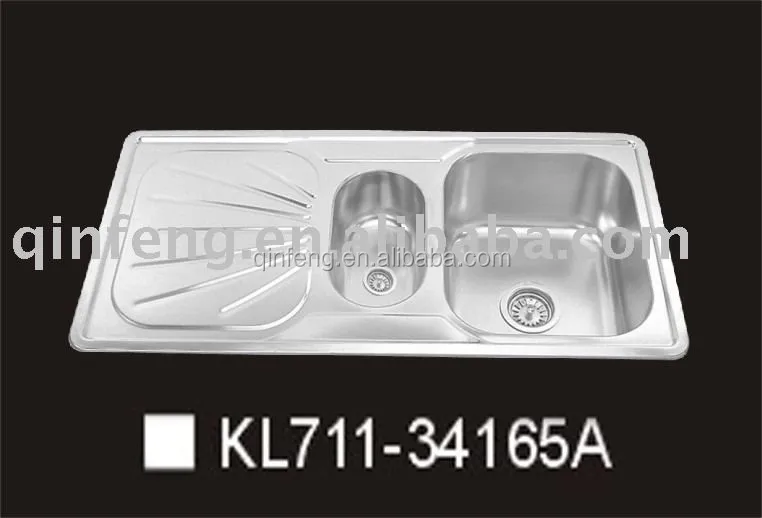 double drainer stainless steel kitchen sink/double bowl stainless steel sink with drainboard by china mainland supplier
