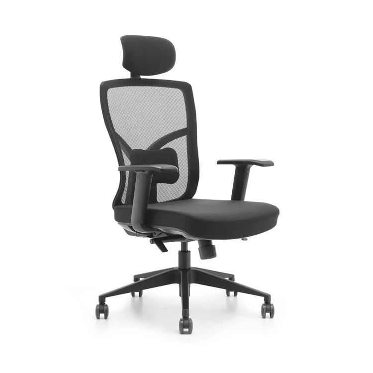 Дешевые Современные Сетки офисный стул с поясничной нейлоновой базой