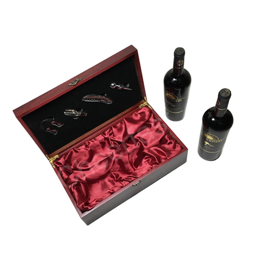 Awesome Double Bottle Wood Wine Packaging Box