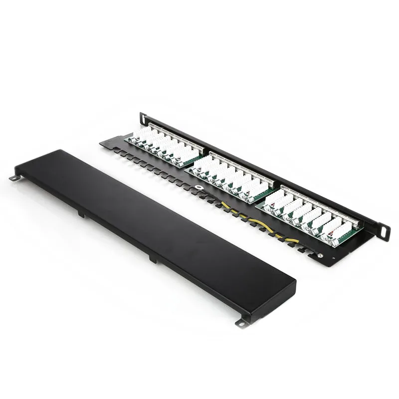 CAT5E CAT6 FTP 24 ports patch panel 0.5U with led