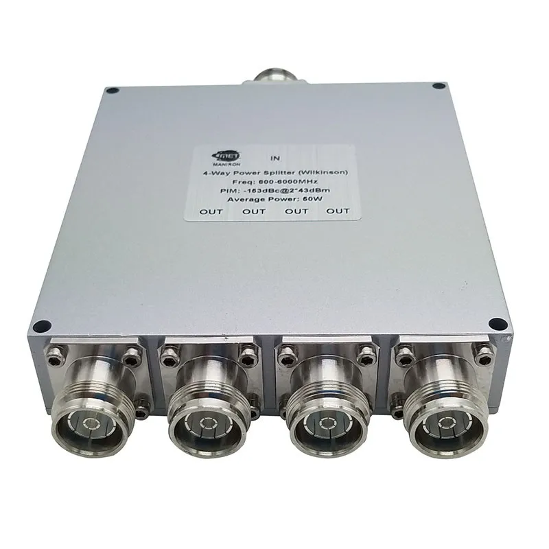 RF 694-3800MHz 4 Way Power Splitter 50W Wilkinson Power Splitter RF Power Divider Low PIM  BTS IBS DAS
