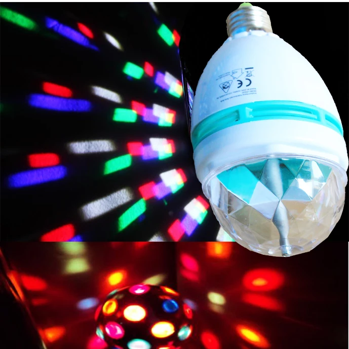 
E27 Light Show LED Red Blue Green Projection multi change color laser light 