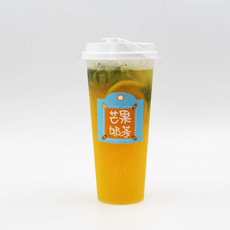 Custom Design Biodegradable Take Away Disposable PP Plastic Juice Cups and Lids