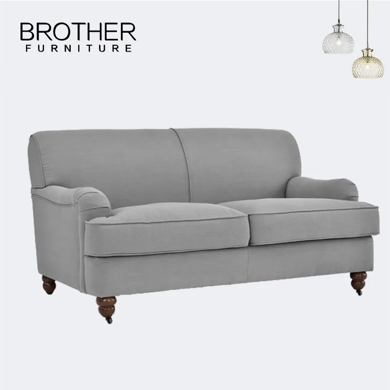 Simple design soft living room double seater sofa bed grey double fabric sofa