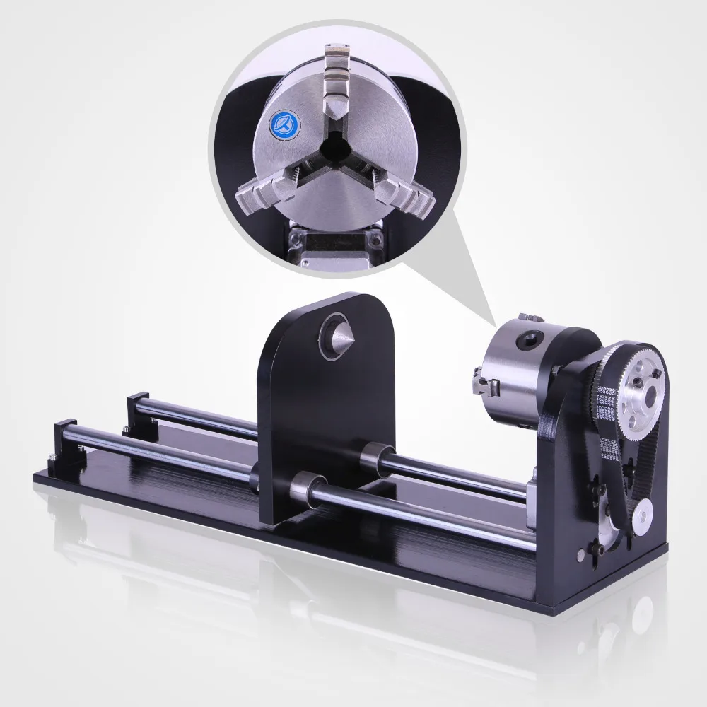 CNC ROUTER ACCESSORY F STYLE A-AXIS, ROTARY AXIS WITH 80MM 3-JAW 230MM TRACK for CO2 Laser Engraving machine