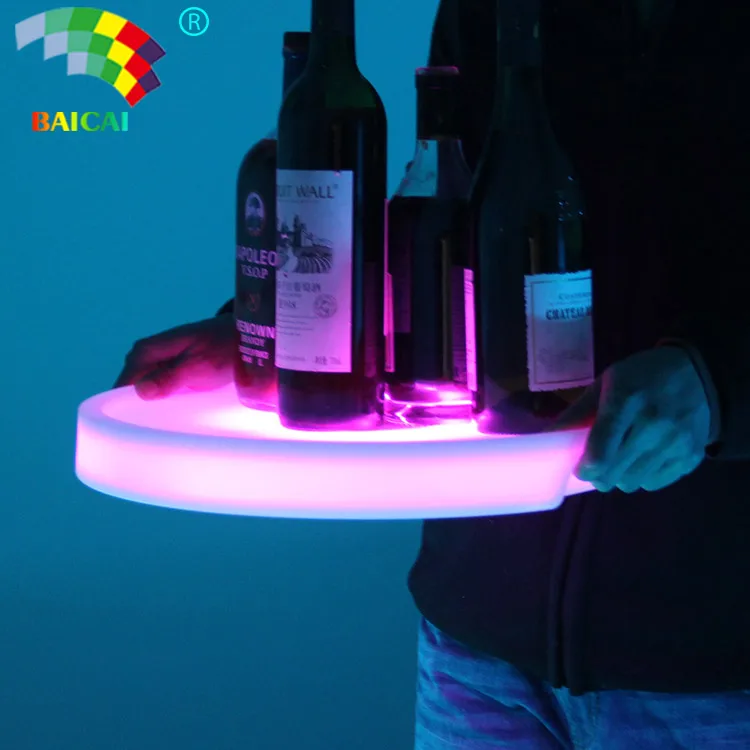LED Bottle Light Uptray Plastic Wine Plate LED Bottle Holder