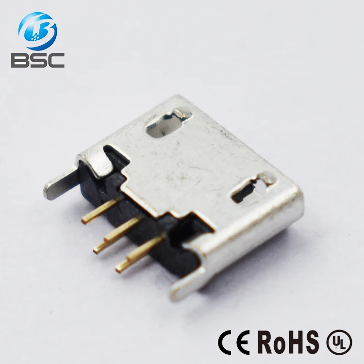 
Cell phone type b micro usb 2.0 female jack charging port connector flangeless 