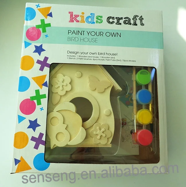 
Easter Wooden birds house DIY Children gift toy Painting set Kids craft kits 