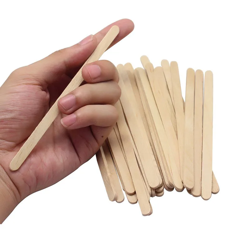 Custom high quality 10 square wooden coffee sticks stirrers paddle tea burger dandiya sticks