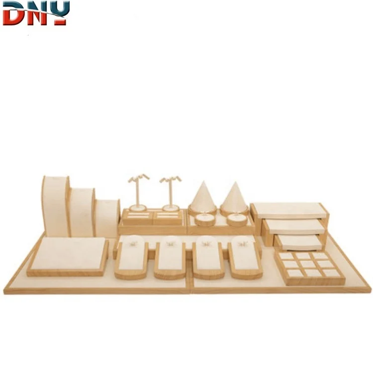 Hot sale jewelry display stand wood jewelry display for bracelet ring earrings necklace
