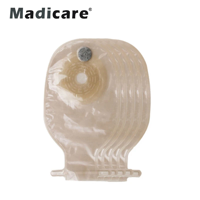 Best Quality waterproof film Medical hydrocolloid gel barrier adhesive One-piece Closed Non-woven Colostomy Bag