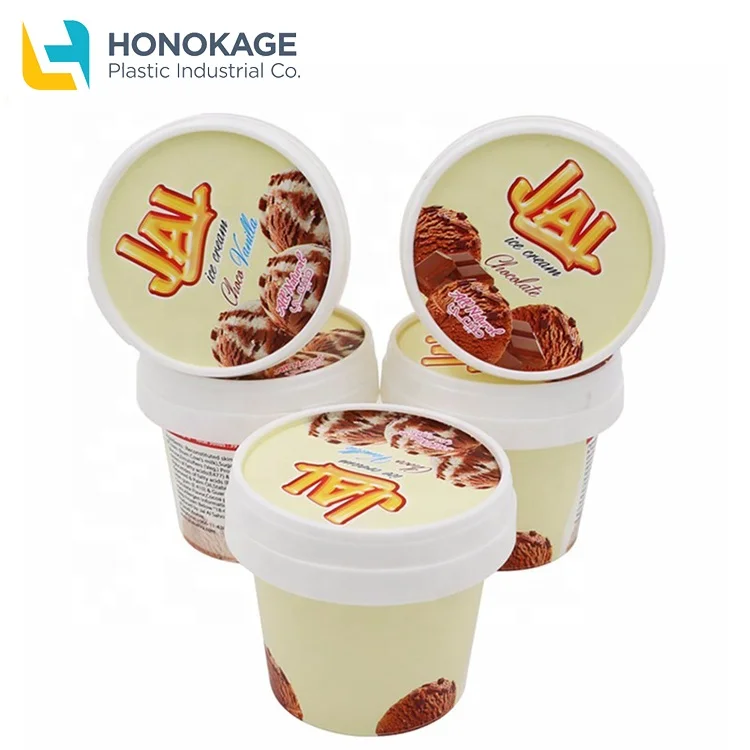 Экологичные одноразовые IML круглый 125 мл мороженое Ванна пластиковые чашки для мороженого пластиковые пользовательские логотип напечатаны контейнеры для мороженого