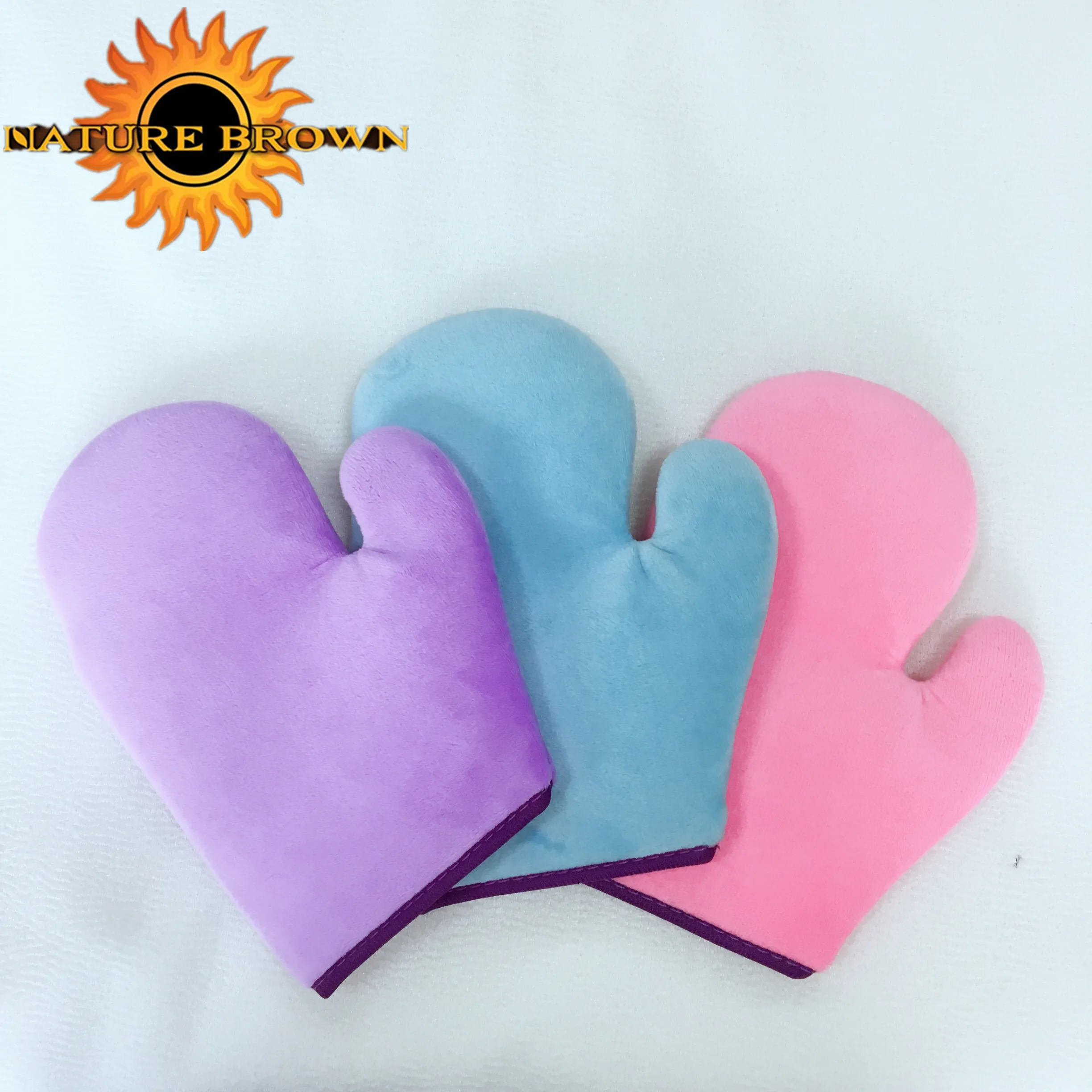 
Hot sale double sided skin care microfiber velvet tanning mitt 