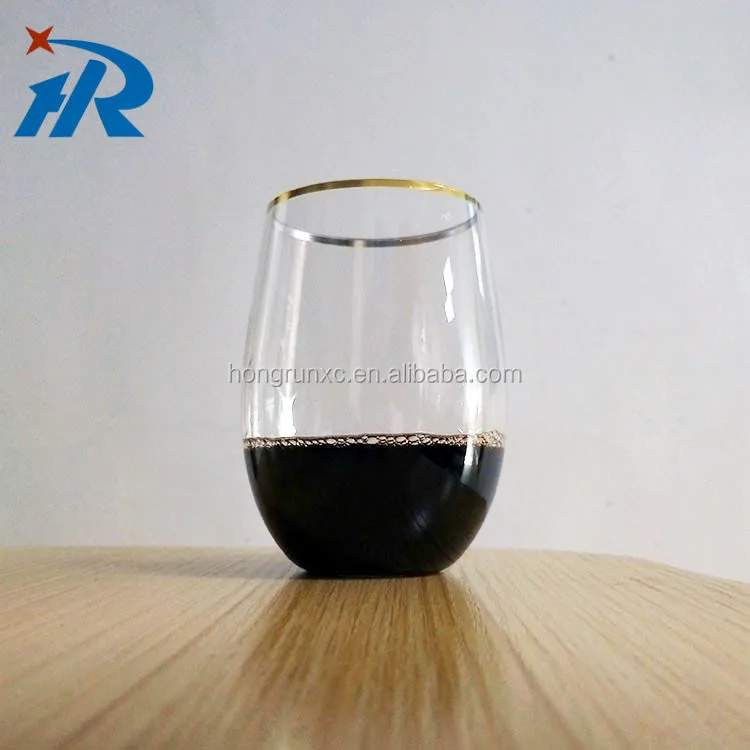 Gold mouth custom disposable plastic red wine glass
