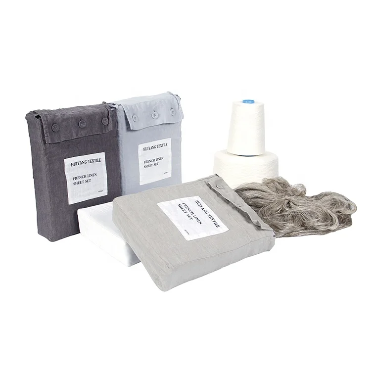 100%linen fabric bed sheet set stone washed french vintage bedding set