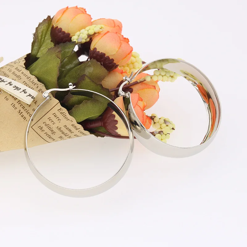 50mm Punk Rock Exaggerated Dance Club Wide Big Hoop Earrings Fashion Jewelry Statement Earring For Women