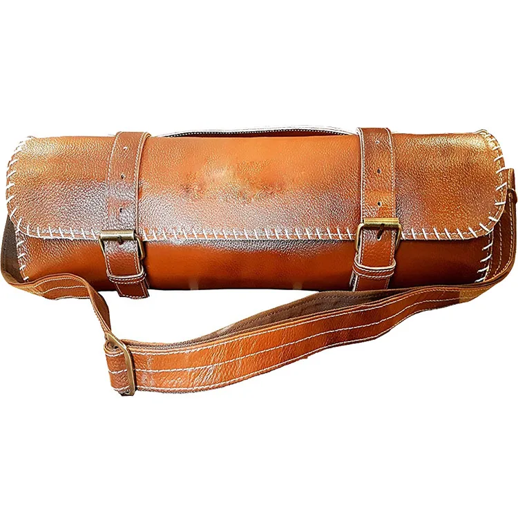 Roll Up Foldable Handmade Leather Chef Knife Bag