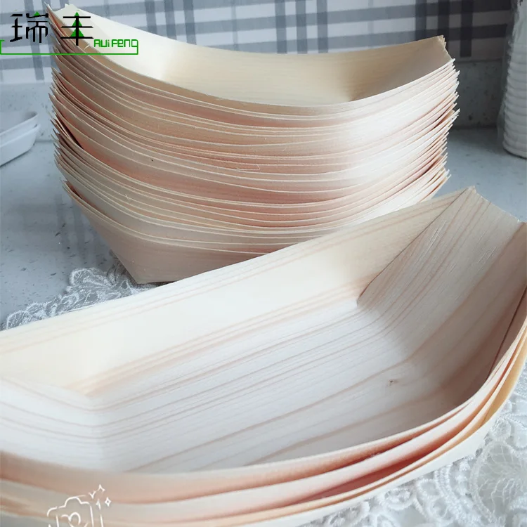 
China wholesale disposable party wood japanese pine wood sushi boat 