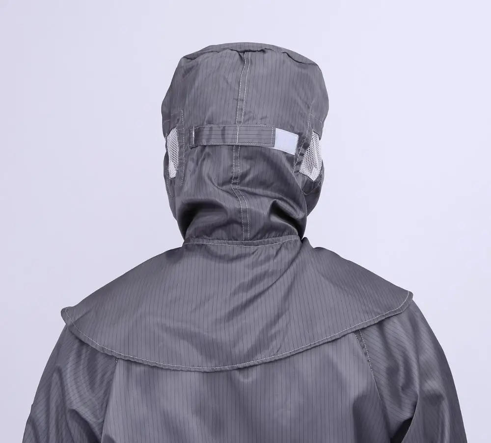 Antistatic ESD Laboratory Coverall Jumpsuit With Attached or Seperate Hood