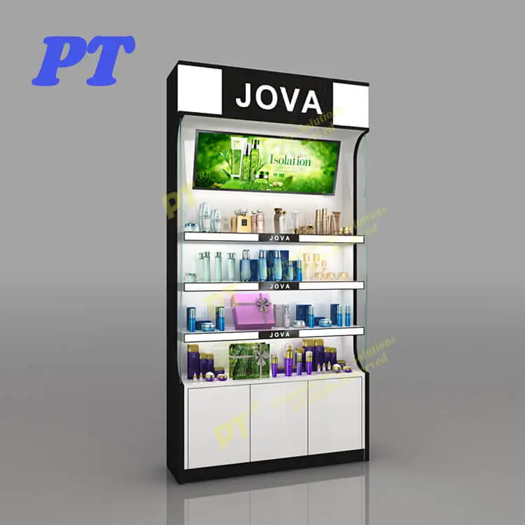 cosmetics products display stand, skin care products display cabinet, beauty cosmetic products display racks