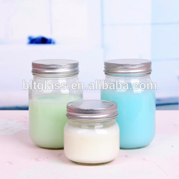 Glass Preserving Jar Set Mason Jar for Canning Food with Sliver Lid 0.25L 0.5L 1L