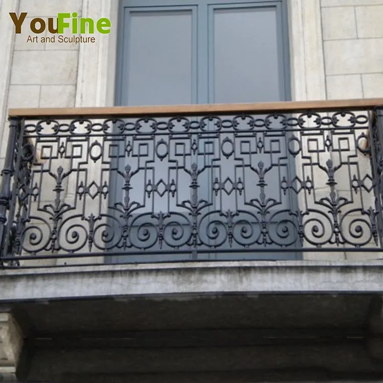 Outdoor modern wrought iron balcony handrail design