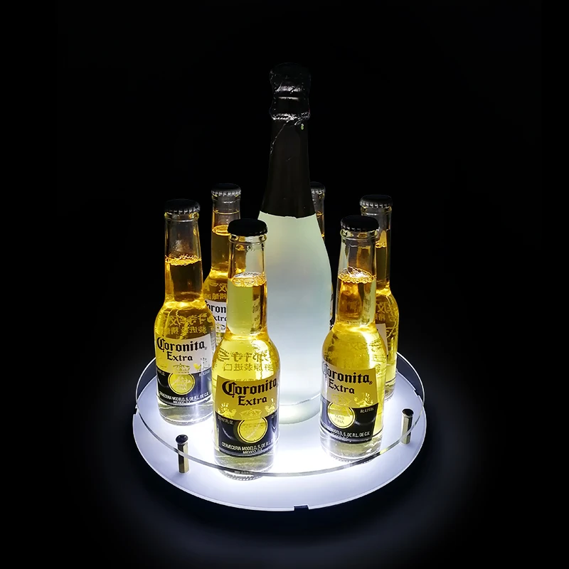 Barware manufacturer ravishing decorative custom printed Led light  plastic serving tray with best quality