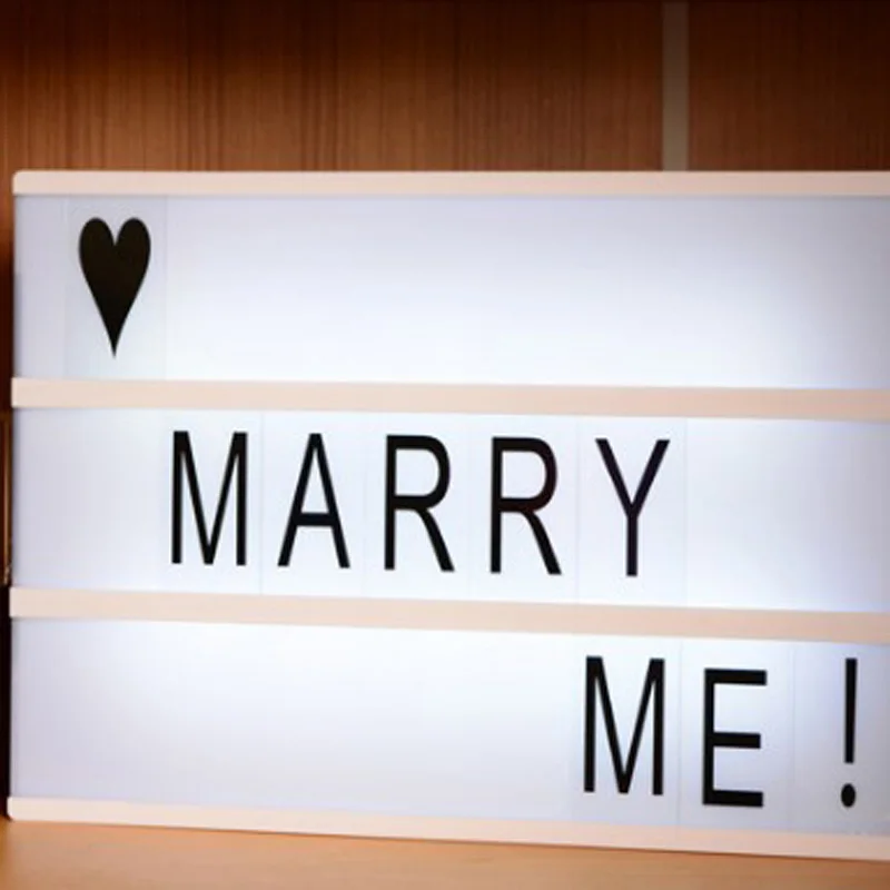 A4 LED Black And White Letters DIY Free Combination Puzzle Digital Letter Light Box