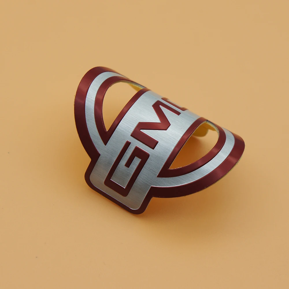 custom metal bicycle emblem manufacturer aluminium nameplate hollow out sticker make your private label