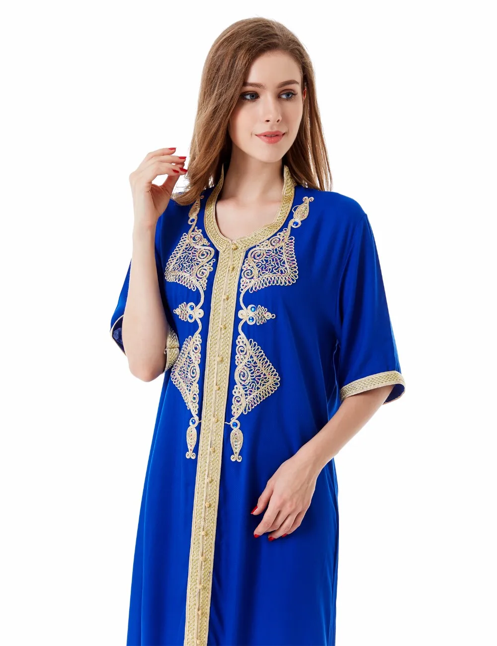 Womens Maxi Long Sleeve Long Dress Moroccan Kaftan Caftan Jilbab Islamic Abaya Muslim Turkish