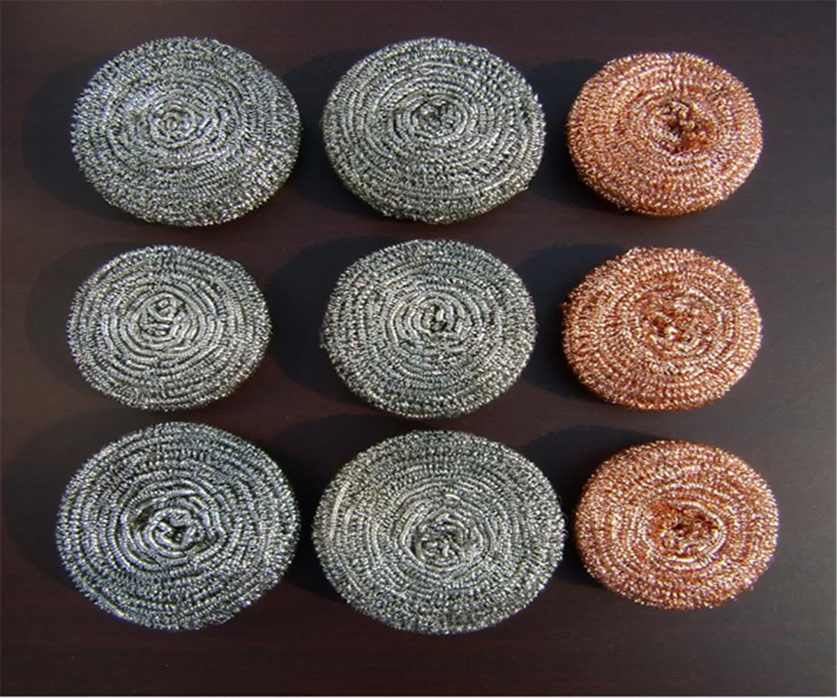 SS410 stainless steel wire scourer kitchen scrubber copper scourer