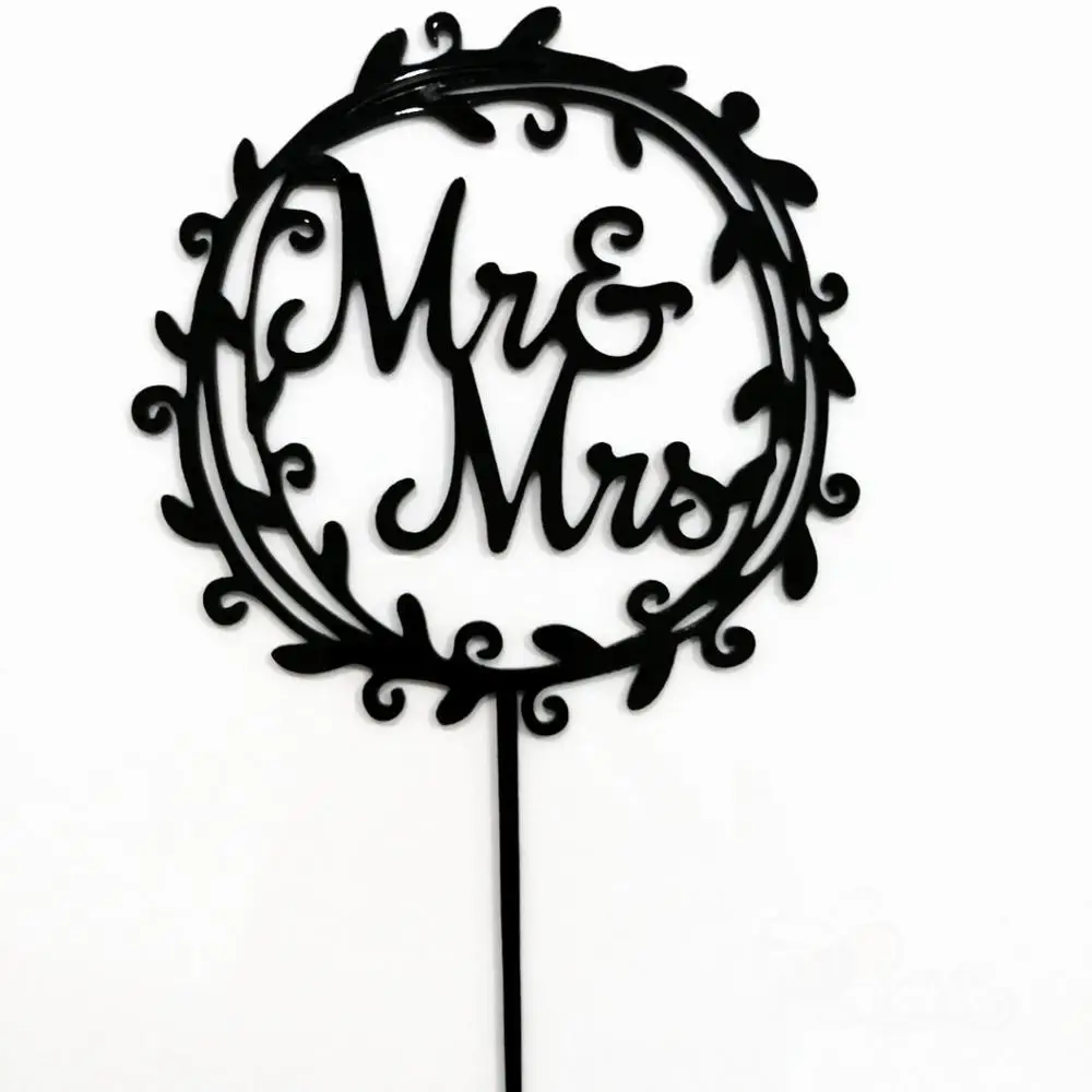 Acrylic  laser cutting machine memorial day mr and mrs cake topper wedding party decoration  custom cake topper
