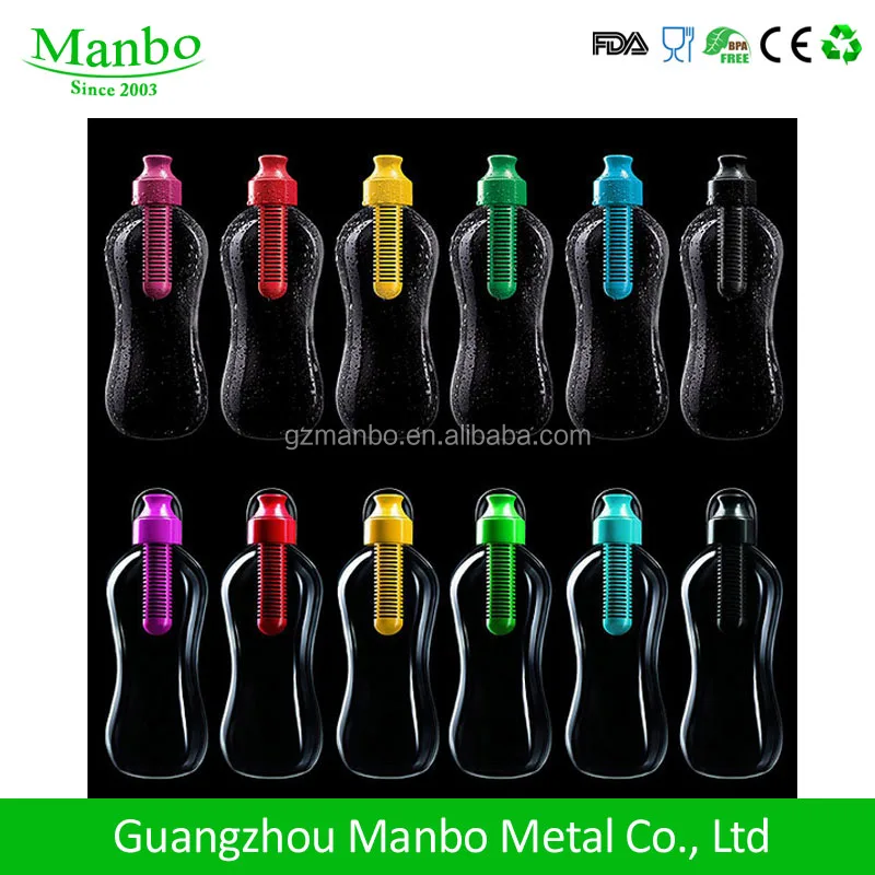 Hot Sale BPA Free 550ml Plastic Alkaline Water Bottle Filter Cap With Carabiner