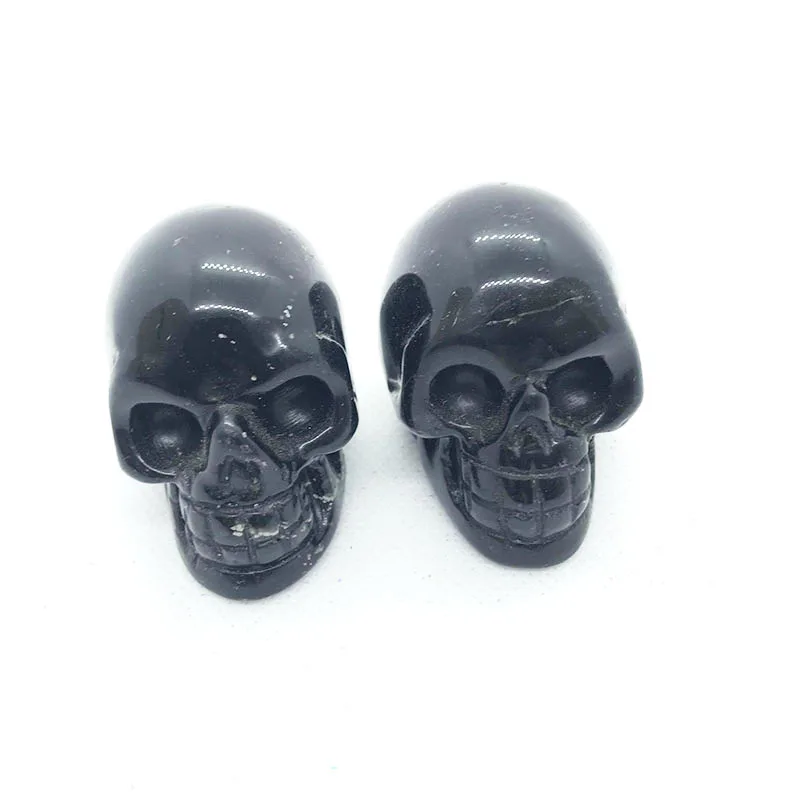 High quality hand carved natural obsidian skulls crystal artware