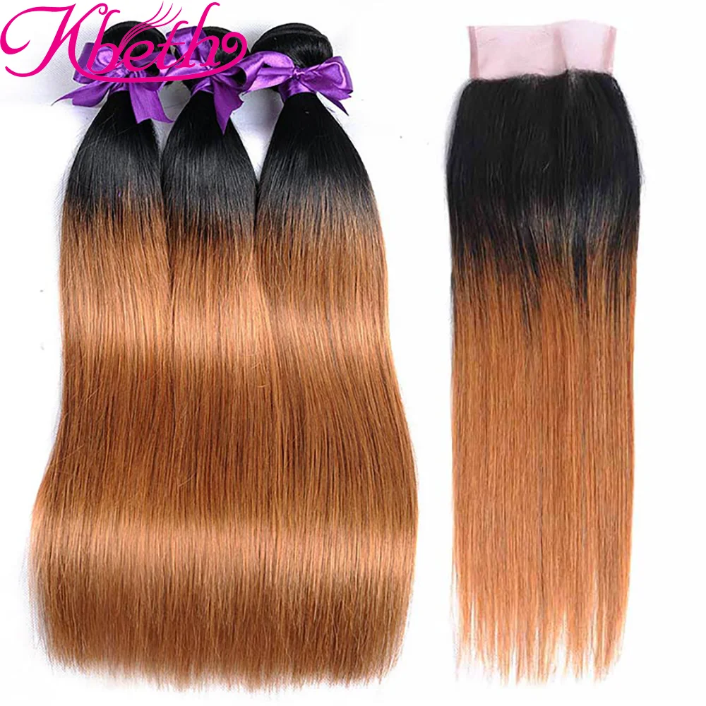 Kbeth Human Hair Ombre Bundle Alibaba Express Unihairvn Hair Extension 9A Grade Straight Blonde Hair Bundles With Lace Closure