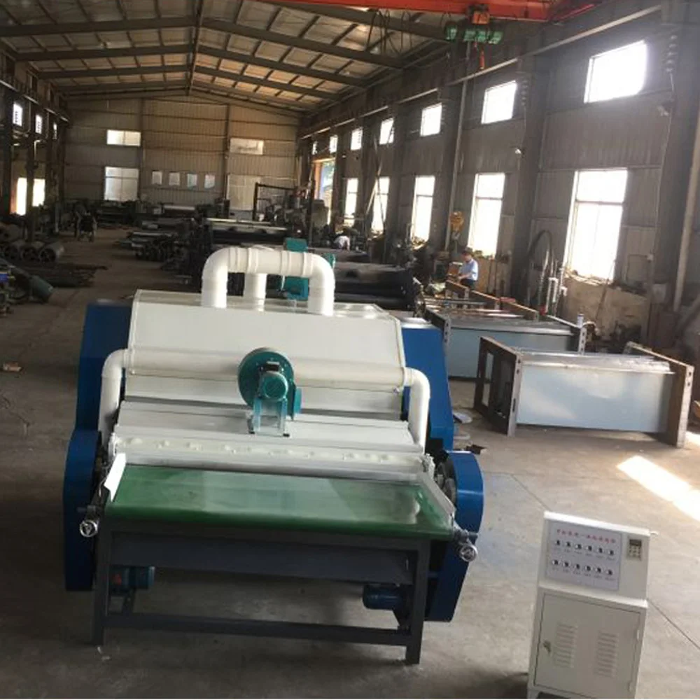 Single cylinder Double doffer polyester fiber carding machine