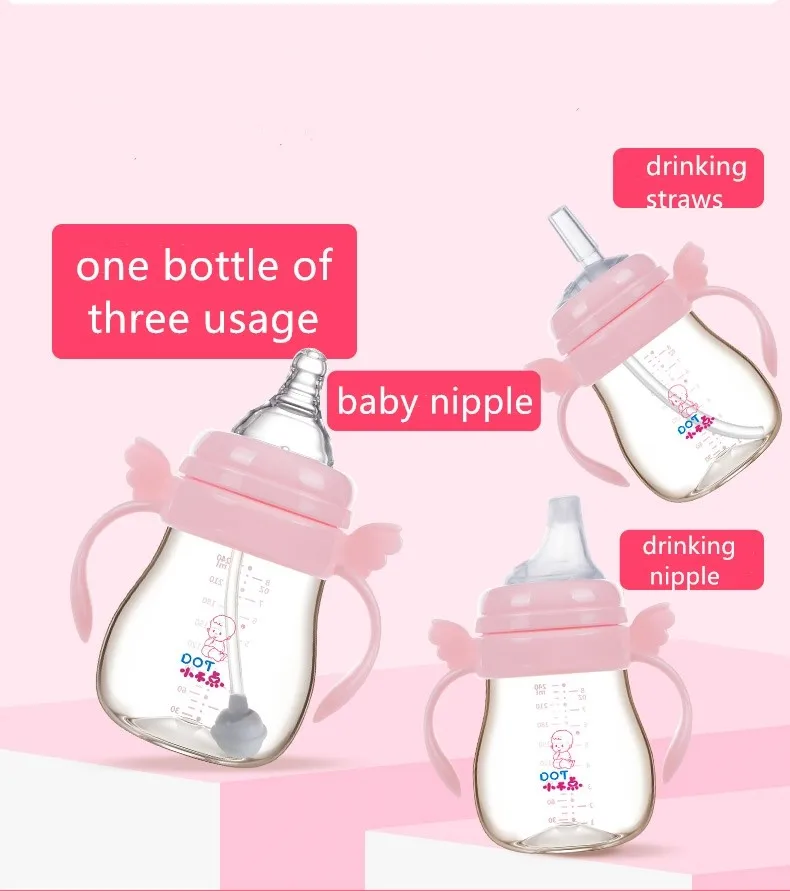 New product Angel shape baby milk feeding bottle BPA free easy to clean ppsu feeding bottle