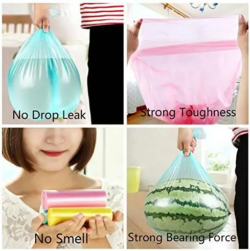 Manufacturer HDPE LDPE Plastic Colored Drawstring Bin Bags Rubbish Bags