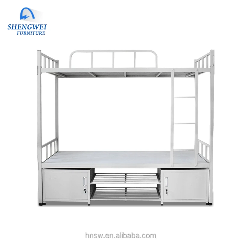 
2019 Multifunction steel latest double bed designs furniture metal hotel bed for sale 