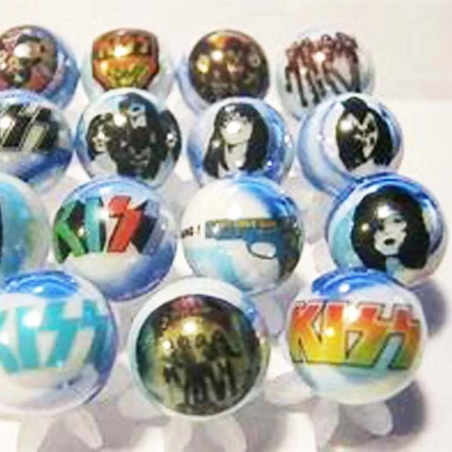 whosale 25mm printed football glass marbles with logo