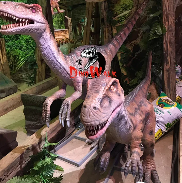 Outdoor amusement park animatronic realistic life size mechanized dinosaur model for sale