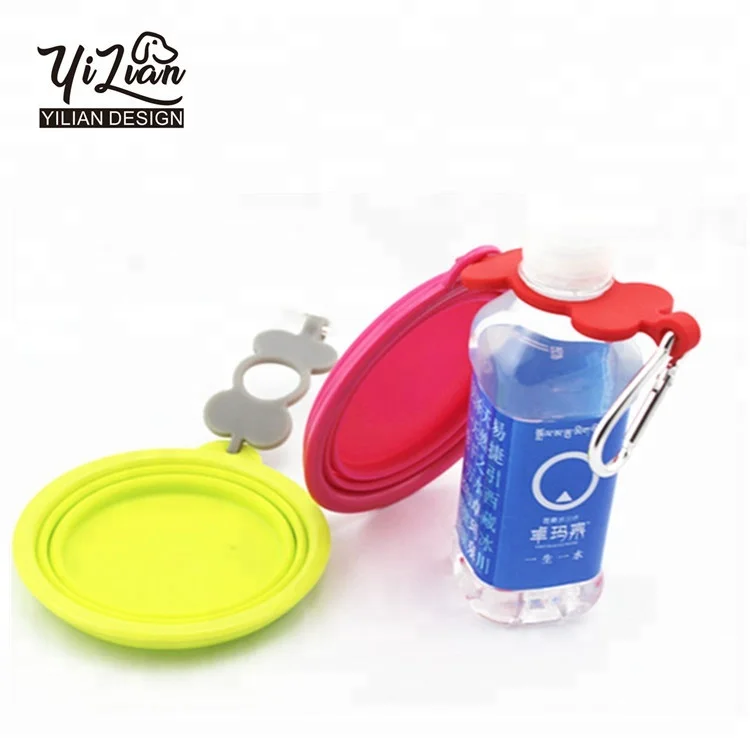 pet silicone travel 350 750 1000 1500ml capacity custom logo collapsible dog bowl