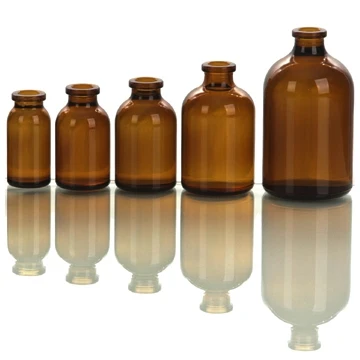 Glass bottle factory amber and clear moulded glass vial