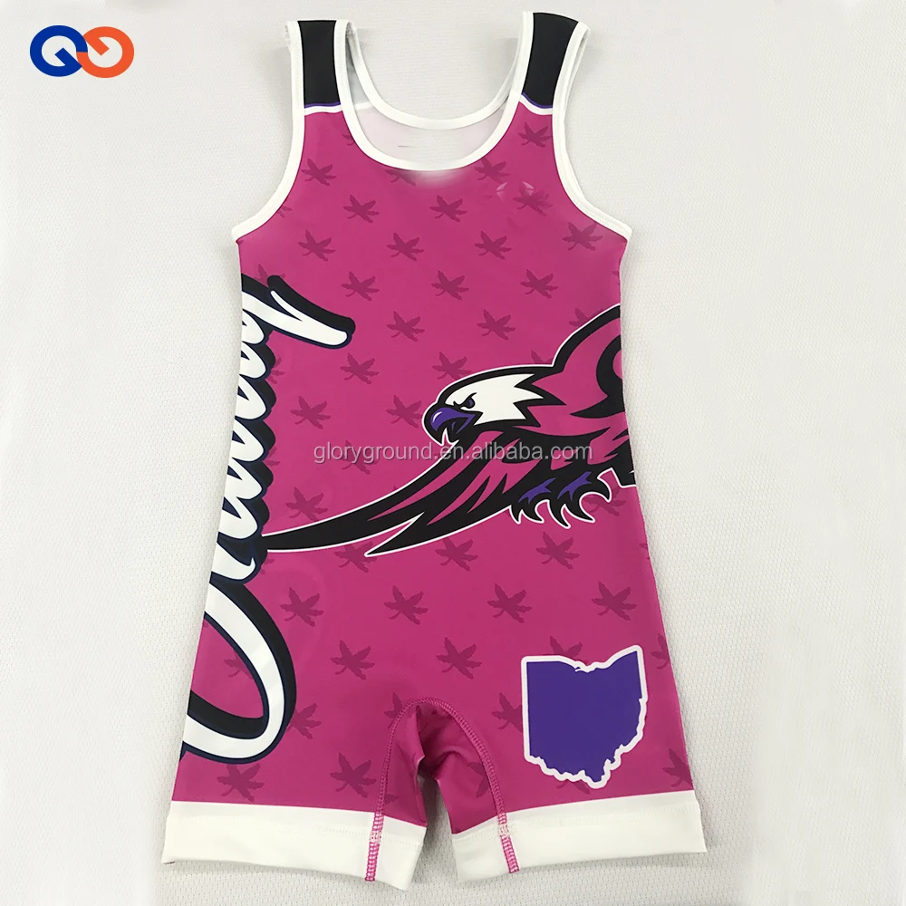 OEM best cheap funny pattern wrestling singlets youth