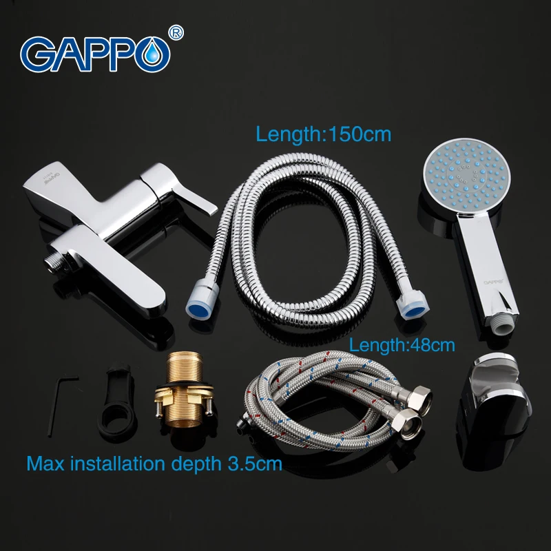 GAPPO Water Mixer Bathroom Faucet Tap Bath Basin Sink Faucet Mixer Brass Faucet Hand Shower G1204