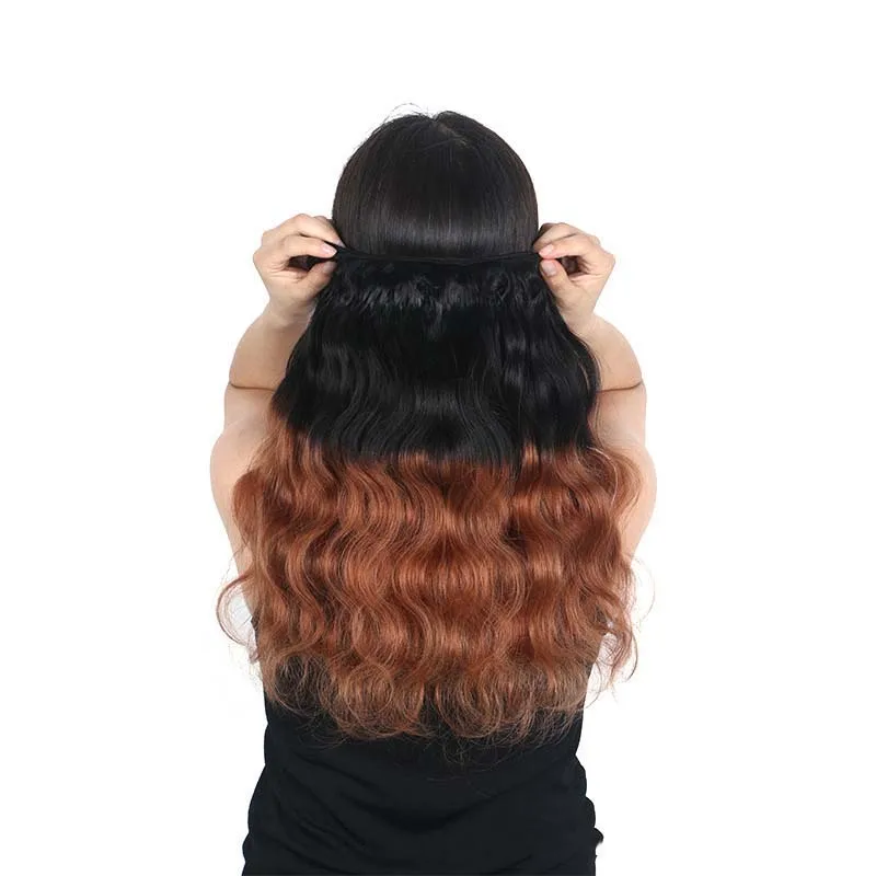 
Two Tone Body Wave Dark Brown Human Hair Weave Bundles Wholesale Colored Brazilian Ombre Remy Human Hair Extension 