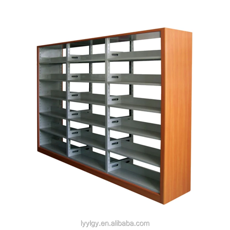 Cheap Double-Sided Library Steel Bookshelf Iron Bookshelf