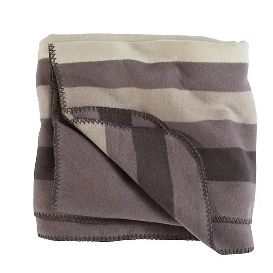 
grey color New design Custom striped Kids flannel fleece Baby Blanket 
